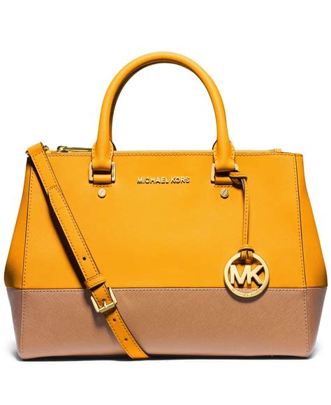 Michael Kors Sutton Medium Colorblock Satchel .